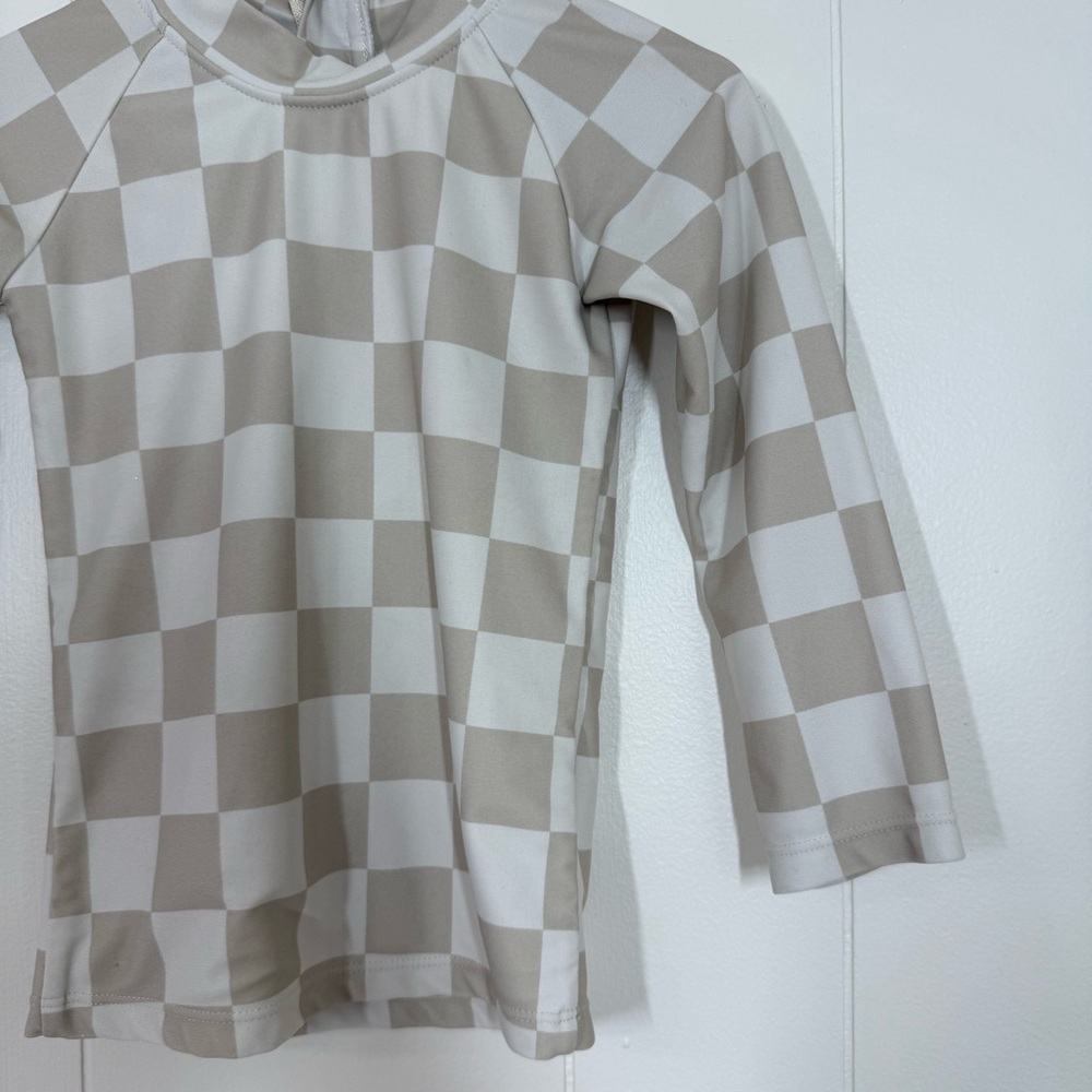 Brixton Phoenix Cream Checkered Rash Guard - Picture 2 of 13